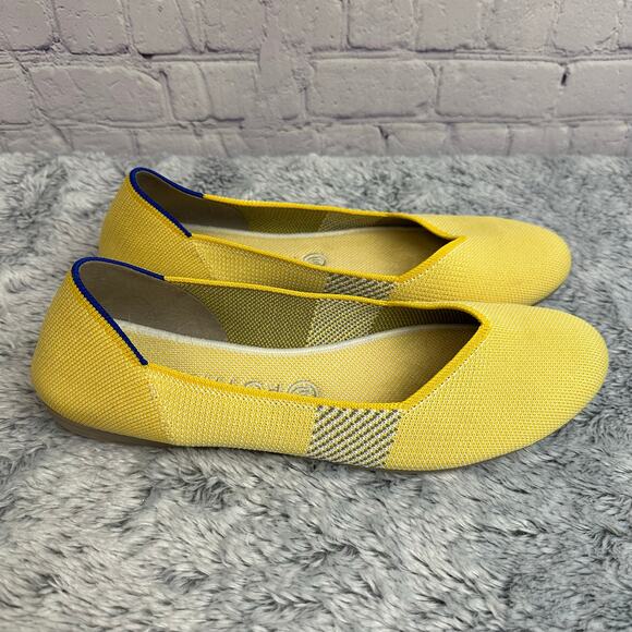 Rothy's The Flat Slip On Shoes Yellow Knit Flats Women's 11 Casual Washable - Picture 3 of 11